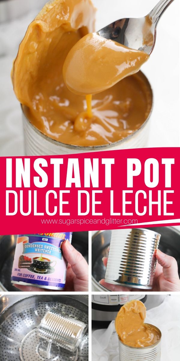 Turn a can of sweetened condensed milk into luscious, caramelized dulce de leche using your Instant Pot! Use as ice cream topping, fruit dip or add to your favorite dessert recipes