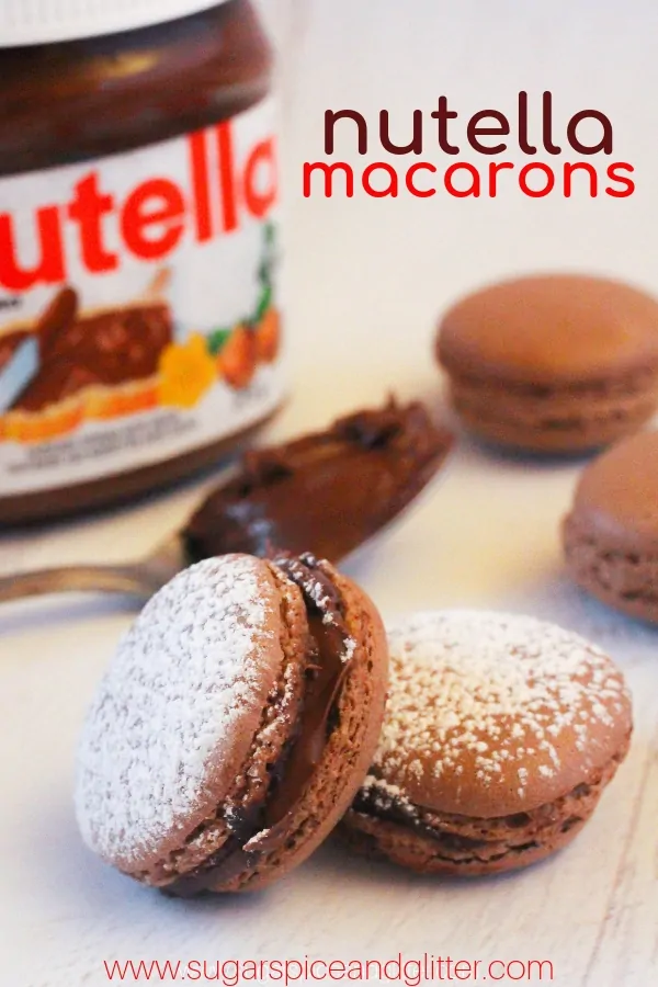 The best macaron recipe if you love Nutella. A fun Nutella dessert recipe for parties or gift-giving
