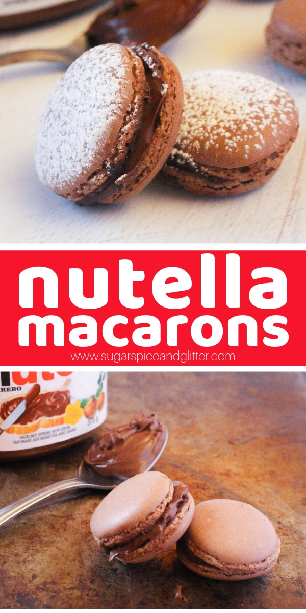 If you love Nutella, you're going to love these super simple Nutella Macarons. This easy macaron recipe has the perfect chocolate hazelnut flavor