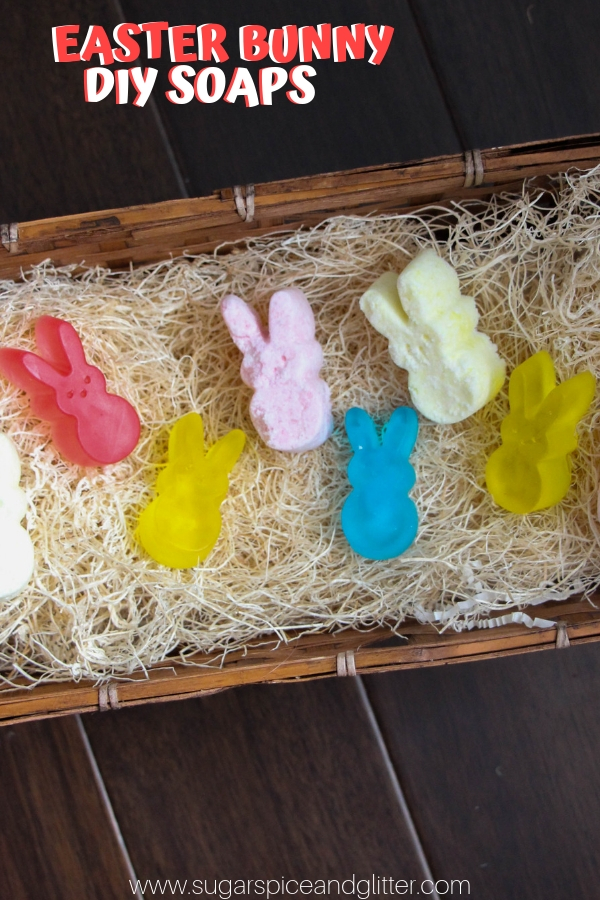 A quick and easy non-candy Easter gift for kids, these cute little Peeps-themed soaps are perfect for getting kids excited to wash their hands and add some Easter fun to your bathroom.