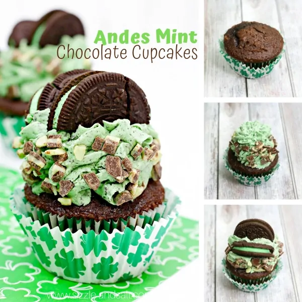 How to make Andes Mint Chocolate Cupcakes with Andes Mints and Mint OREOs