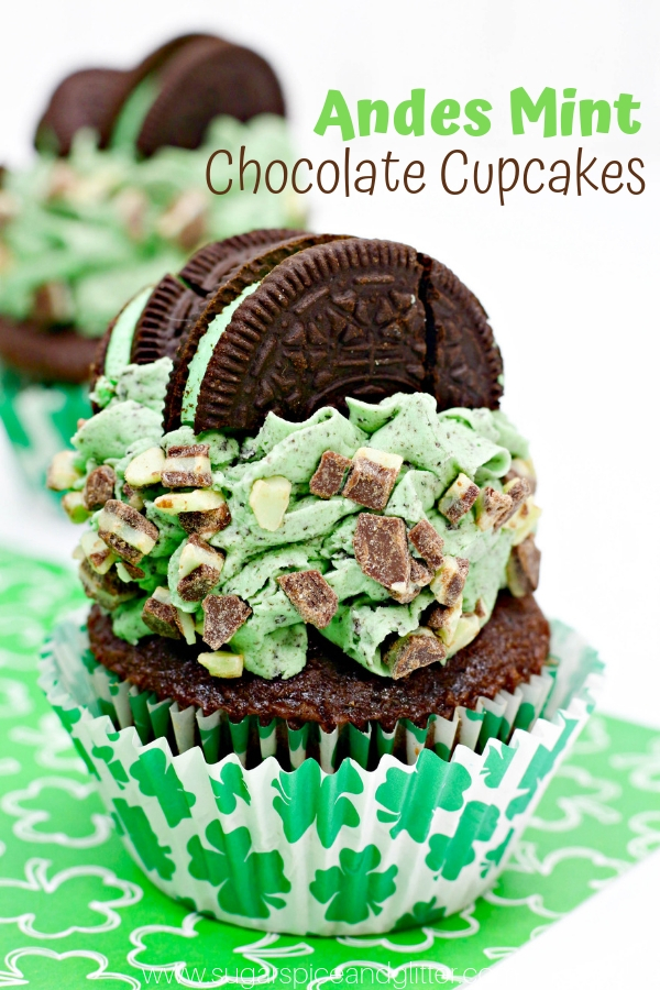 Andes Mint Chocolate Cupcakes