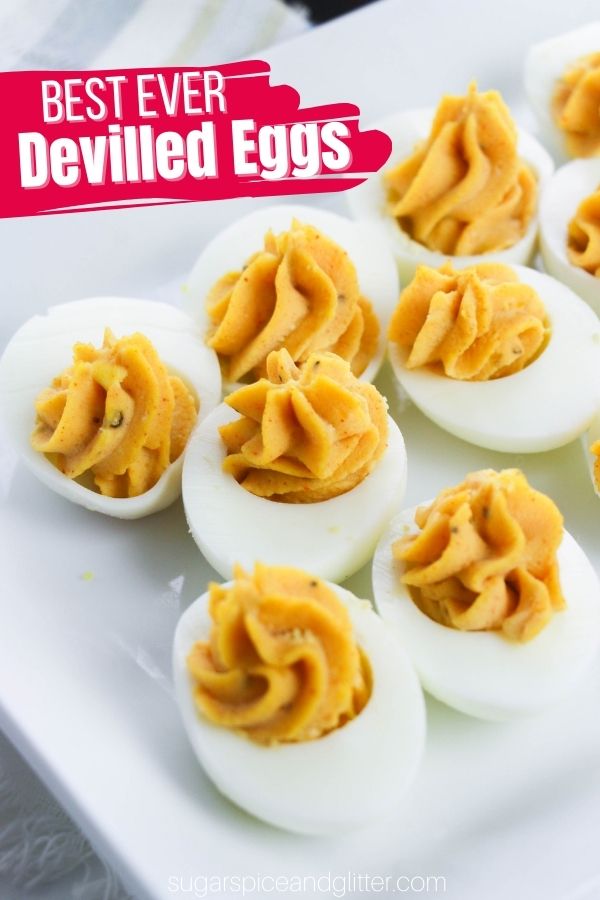 A super simple recipe for the BEST EVER Deviled Eggs, perfect for the holidays, a BBQ or brunch! An easy appetizer and total crowd pleaser