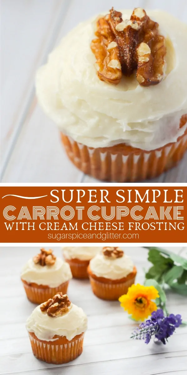 How to Make Carrot Cupcakes with Pineapple Cream Cheese Frosting - the most decadent carrot cupcake, but super simple to make! Perfect for an Easter dessert, Thanksgiving treat or even Christmas party