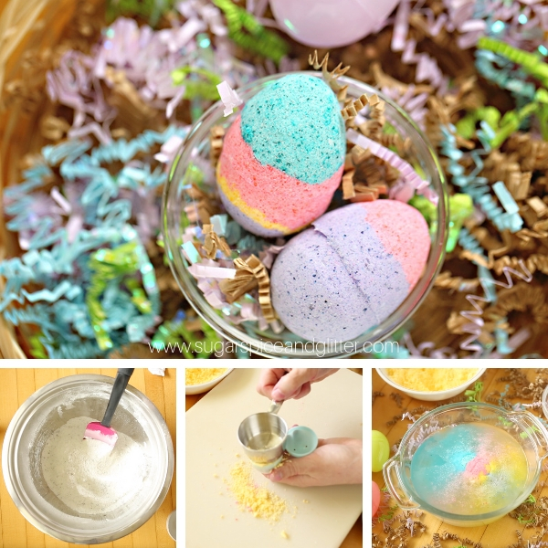 How to make Easter Egg Bath Bombs, a thoughtful homemade Easter gift for kids