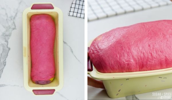 in-process images of how to make rainbow bread