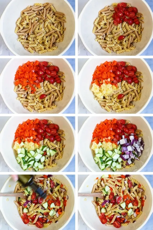 How to make a rainbow pasta salad