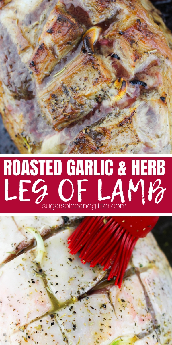 The Best Leg of Lamb recipe - flavorful, succulent, and ready to cook after just 5 minutes of prep! This garlic roasted lamb is perfect for Easter, Christmas or a special Sunday supper