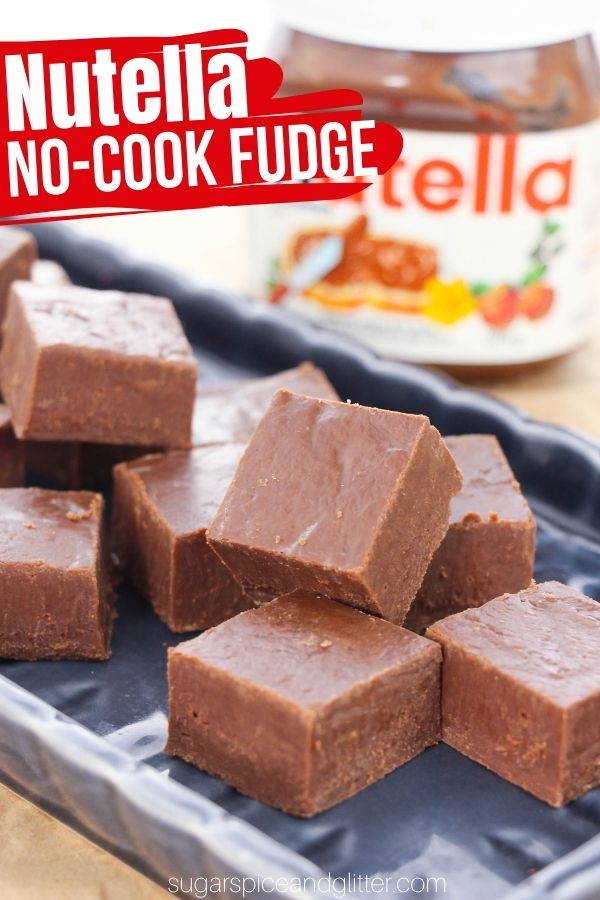 A delicious no-cook fudge recipe perfect for Nutella fans, this easy Nutella fudge recipe is just 3-ingredients and takes less than 10 minutes to whip up.