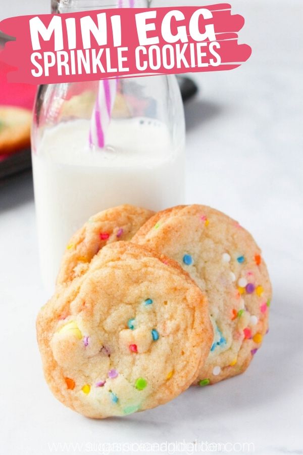 A fun and easy Easter dessert recipe kids can make, these Mini Egg Cookies are a bright and colorful Spring cookie