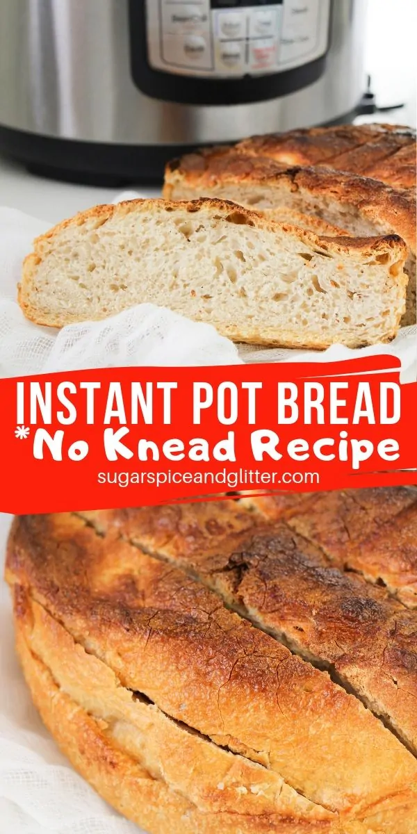 This super simple Instant Pot Bread recipe is a no knead bread recipe even the kids can help make!