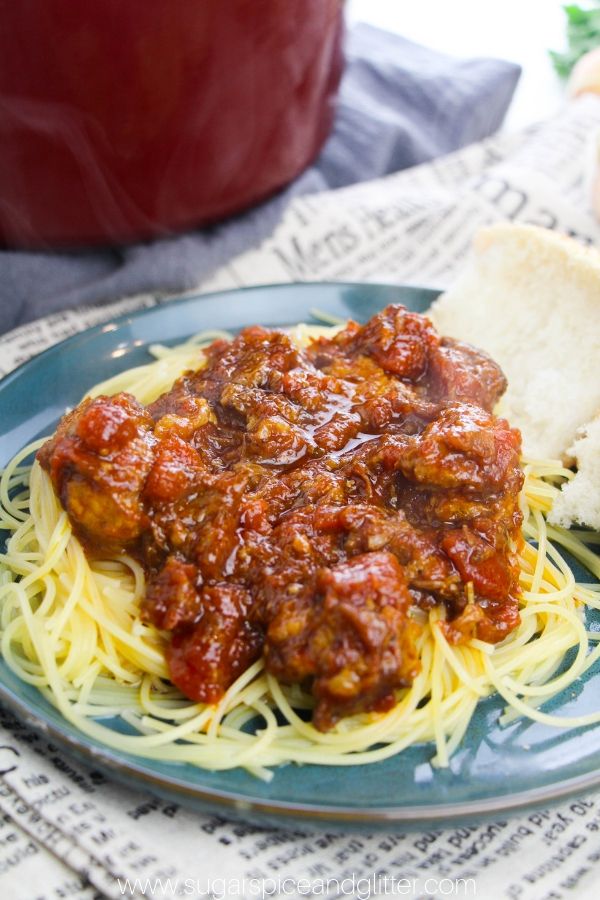 Simply the best spaghetti meat sauce you will ever make, this Sunday Gravy is going to revolutionize your weekend cooking