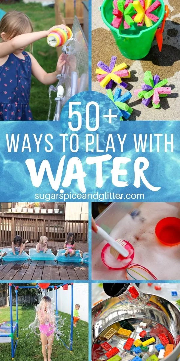 Over 50 Ways to Play with Water this summer - the ultimate guide to keeping kids happy and cooled off this summer, from DIY Water Walls, Water Table Ideas, and more!