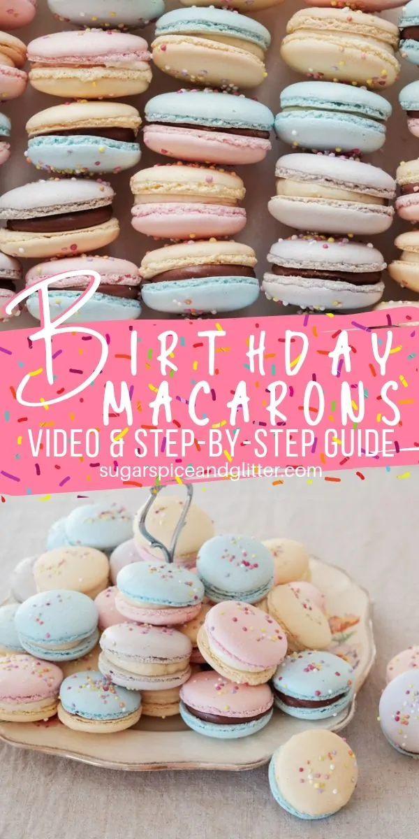 These pretty pastel macarons are perfect for the birthday girl who doesn't like cake. A sophisticated yet fun birthday dessert recipe