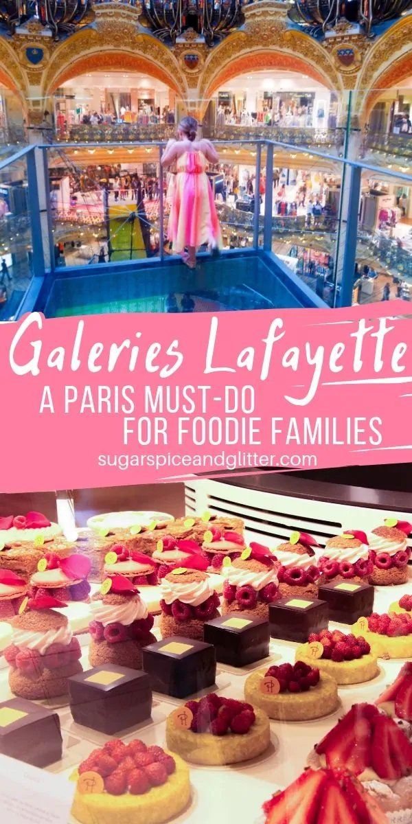 Galeries Lafayette Haussman in Paris has something for the whole family - children's baking classes, gourmet food stalls, VIP shopping, fun photo opps, and more restaurants than you can fit into one vacation