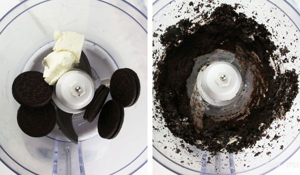 in-process images of how to make OREO truffles
