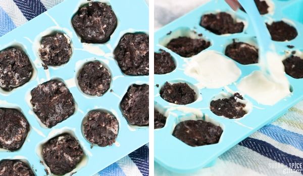 in-process images of how to make OREO truffles