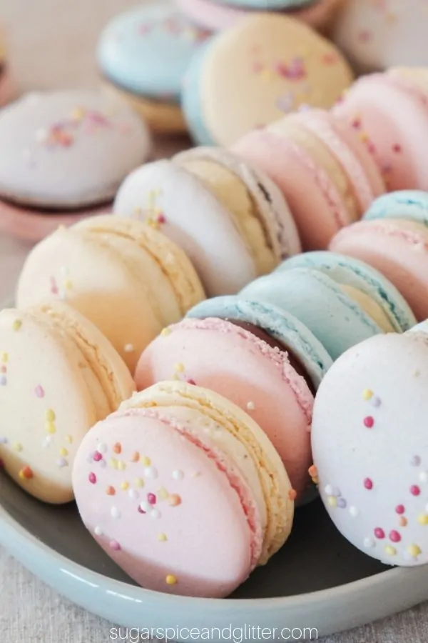 A simple step-by-step guide to perfect vanilla-almond macarons, perfect for a birthday party dessert