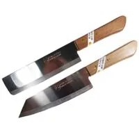 Chef's Knife Cook Utility Knives Set 2 KIWI Brand 171,172 Cutlery Steak Wood Handle Kitchen Tool Sharp Blade 6.5" Stainless Steel