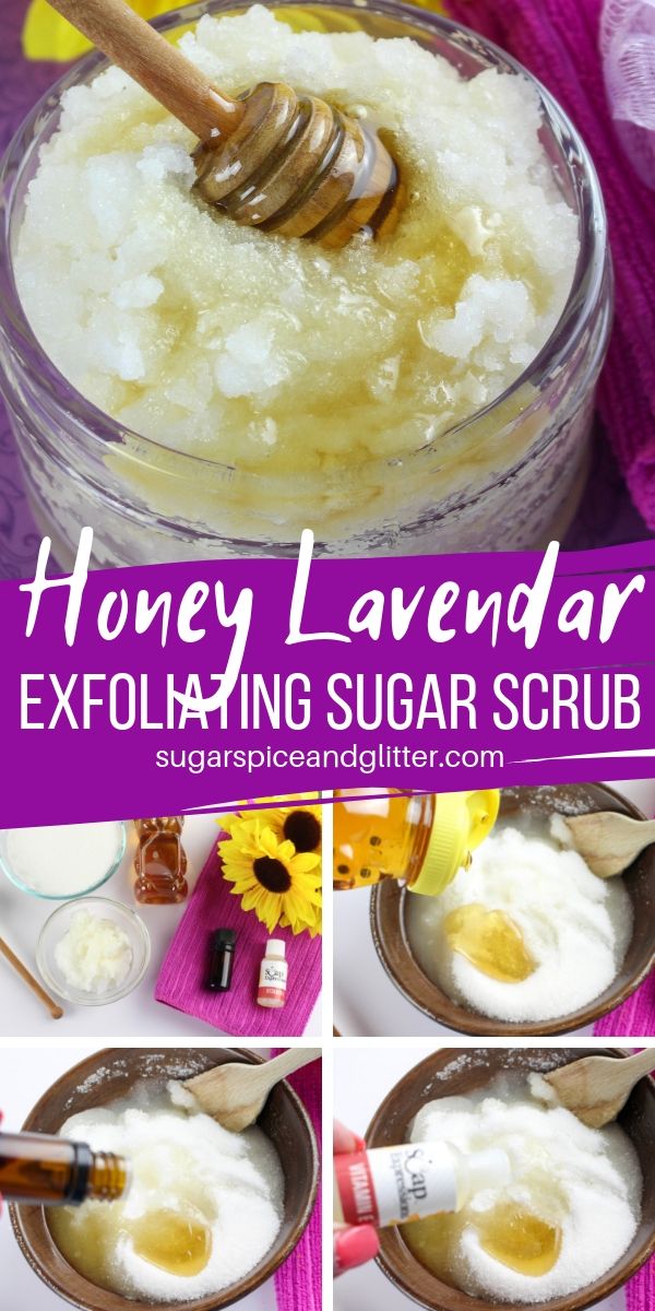 This honey lavender sugar scrub makes an amazing homemade gift and is such a luxurious way to indulge your skin. Whether you need to smooth some rough patches or prep your legs for a close shave