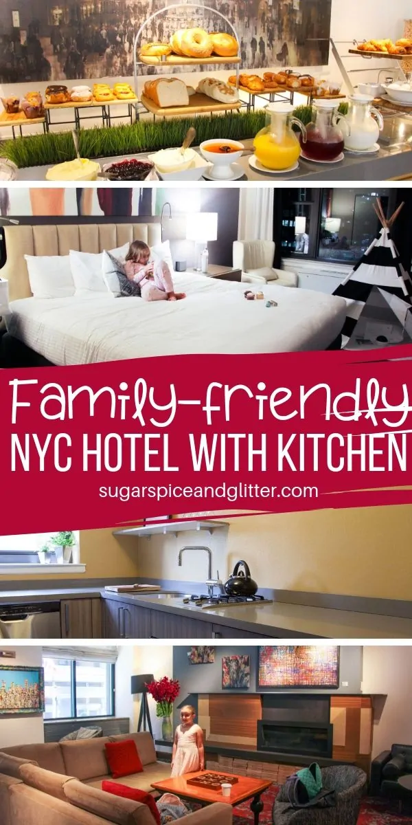 Heading to NYC on a budget? Save money AND stay in the heart of Manhattan at this family-friendly hotel that lets you save money with it's in-suite kitchens!