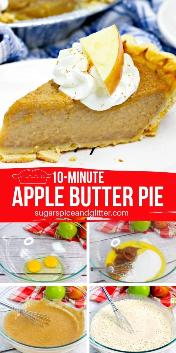 How to make an apple butter pie - the perfect compromise for the pumpkin pie lovers and apple pie lovers in your house. This silky, velvety pie has a caramelized apple flavor and is only 6 ingredients!
