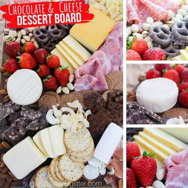 How to make the ultimate dessert board with chocolate, cheese, crackers and fruit