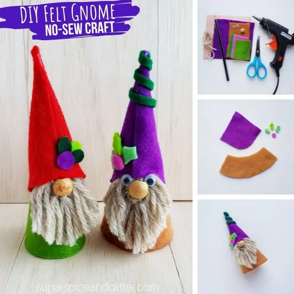 How to make a cute gnome craft out of paper and felt