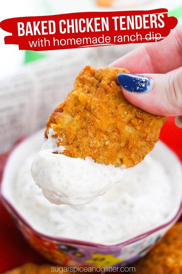 Baked Chicken Tenders with Homemade Ranch Dip (with Video)