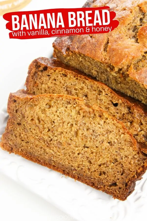 The best, most tender Banana Bread recipe you will ever make. This banana bread with yogurt has hints of cinnamon, honey and vanilla
