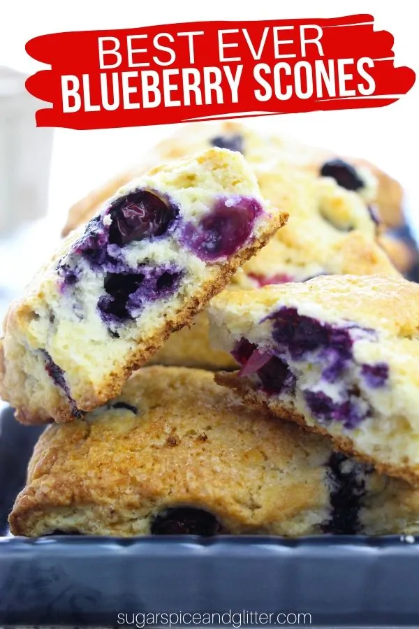 Buttery, crumbly lemon-vanilla scones with fresh bursts of blueberries throughout and a delightful tang from fresh lemon zest. These scones strike that perfect balance between a light, bright summer flavor and comforting moorishness.