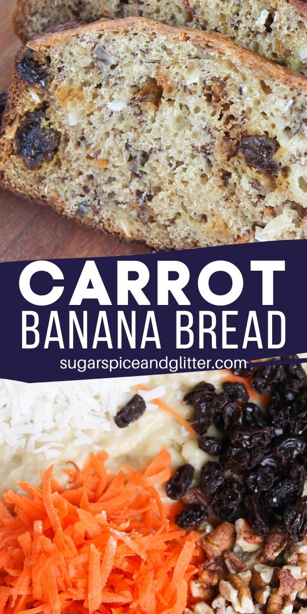 All the warm flavors of carrot cake combined with the tender texture of banana bread, this Carrot Banana Bread is a delicious breakfast loaf or afternoon snack to satisfy your carrot cake cravings