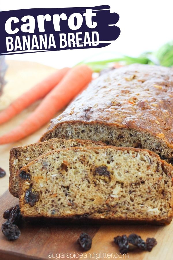 Amazing, moist banana bread that tastes like carrot cake! This Carrot Banana Bread is the ultimate mash-up dessert, combining all the comfort of carrot cake and banana bread in one quick recipe