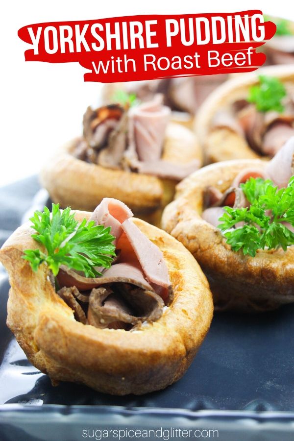 These Yorkshire Pudding cups are stuffed with homemade herb and garlic cream cheese and roast beef for a Mini Roast Beef Supper in a cup! The perfect Christmas Appetizer recipe for your Christmas supper or Christmas party planning