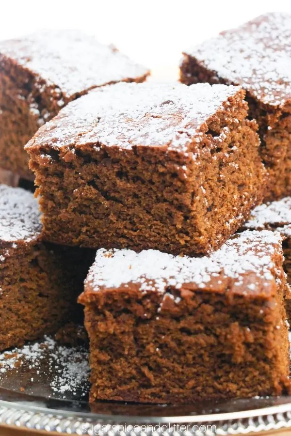 An easy, authentic recipe for Old Fashioned Gingerbread Cake, a classic Christmas dessert your whole family will love