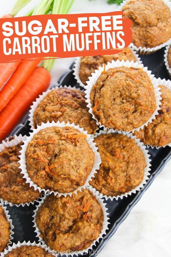 These Sugar-free Carrot Muffins taste indulgent but pack a nutritional wallop thanks to whole grains, plenty of carrots, and honey as a natural sweetener