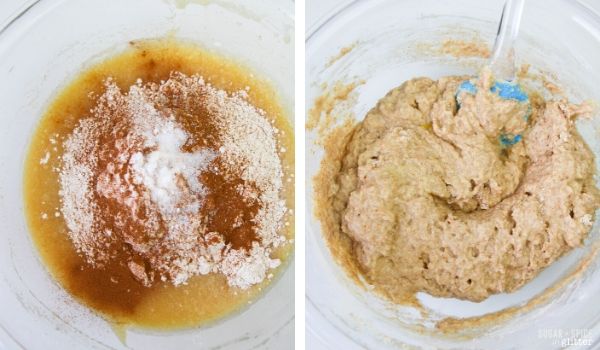 in-process images of how to make carrot muffins