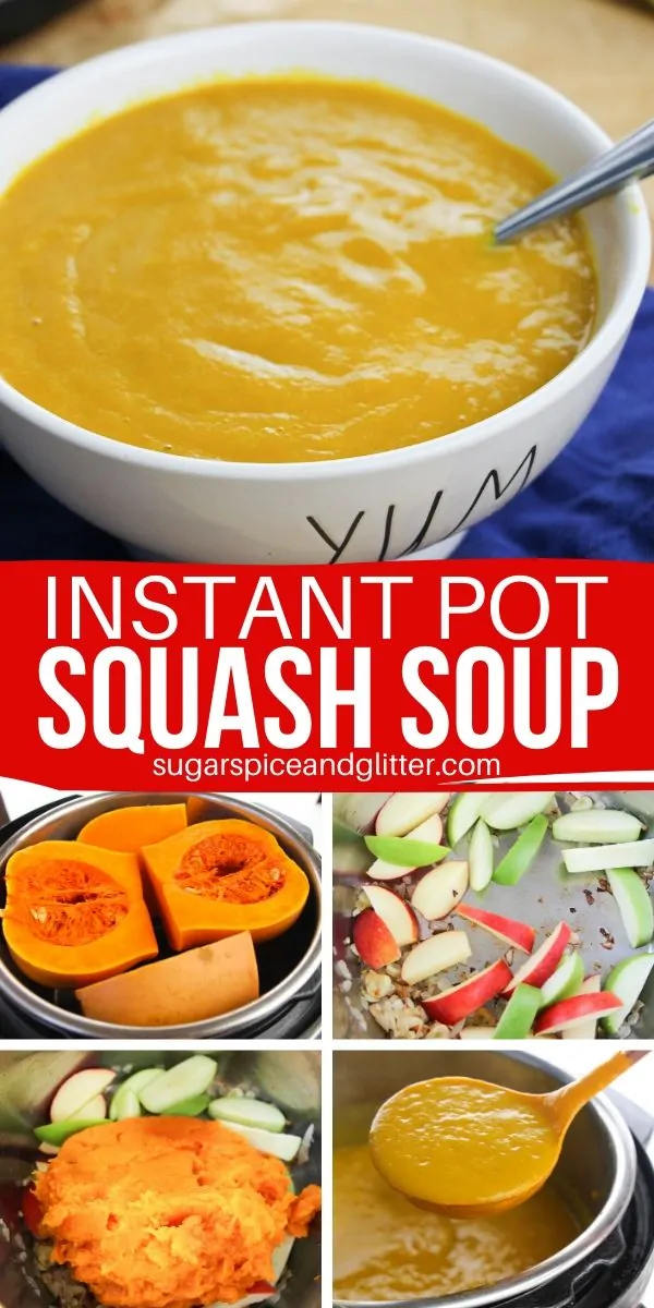 Creamy, rich and velvety smooth butternut squash soup with less than 10 minutes active prep time thanks to the Instant Pot! Make using roasted or steamed butternut squash - includes directions for steaming squash in the Instant Pot