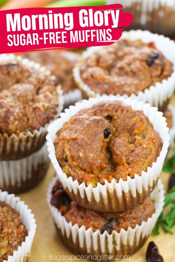 A healthy recipe for homemade Morning Glory muffins - no refined sugar, whole wheat flour and plenty of healthy and yummy mix-ins and warming spices