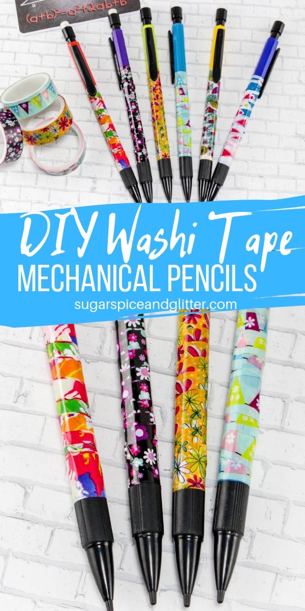 Add some personality and customization to your child's school supplies with these DIY Washi Tape Pencils. Cheaper than buying fancy or customized pencils, and helps your child not lose their school supplies
