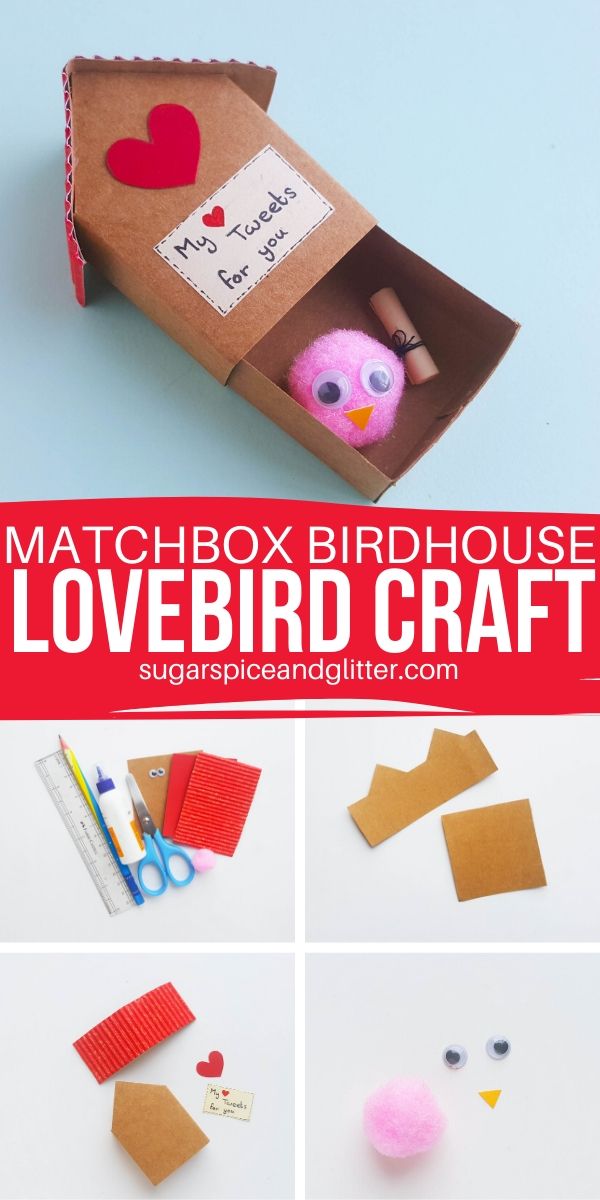 Let your "tweet-heart" know how you feel with this simple lovebird craft, complete with a matchbox-style paper birdhouse box