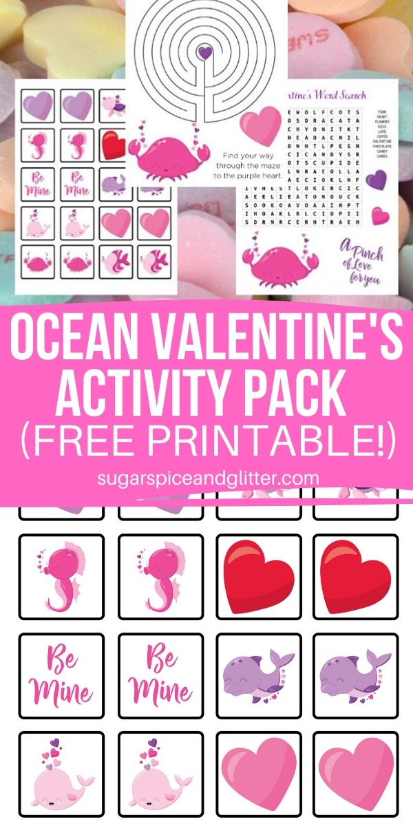 Free Ocean Themed Activity Pack for Valentine's Day (but real Ocean fans will love it any time of year). Includes Valentine's Day Word Search, Valentine's Day maze and Ocean Themed Matching Cards