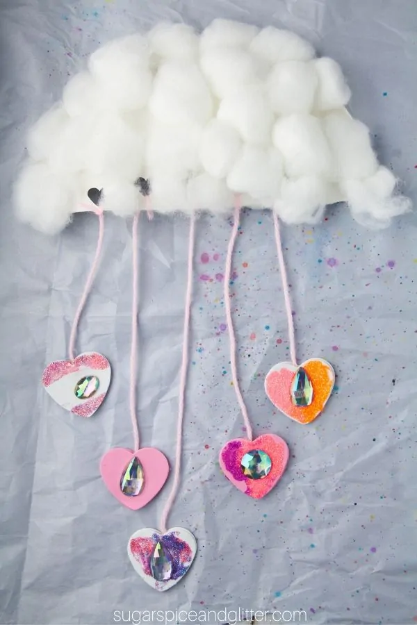 A super simple cloud craft for kids to shower their loved ones with affection - a great way to teach metaphor, too