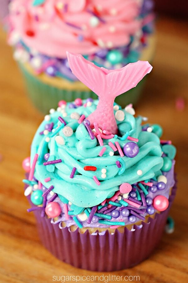 You won't believe how incredibly simple it is to make these Magical Mermaid Cupcakes