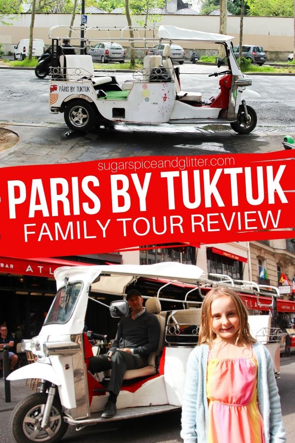 A unique Paris experience for the whole family: exploring Paris by Tuktuk! See all the sights without exhausting yourself or having to worry about getting lost as you are driven throughout the city listening to classic Paris music and enjoying flaky croissants