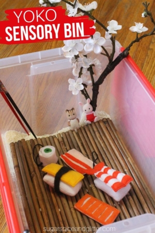 rosemary wells yoko sensory bin