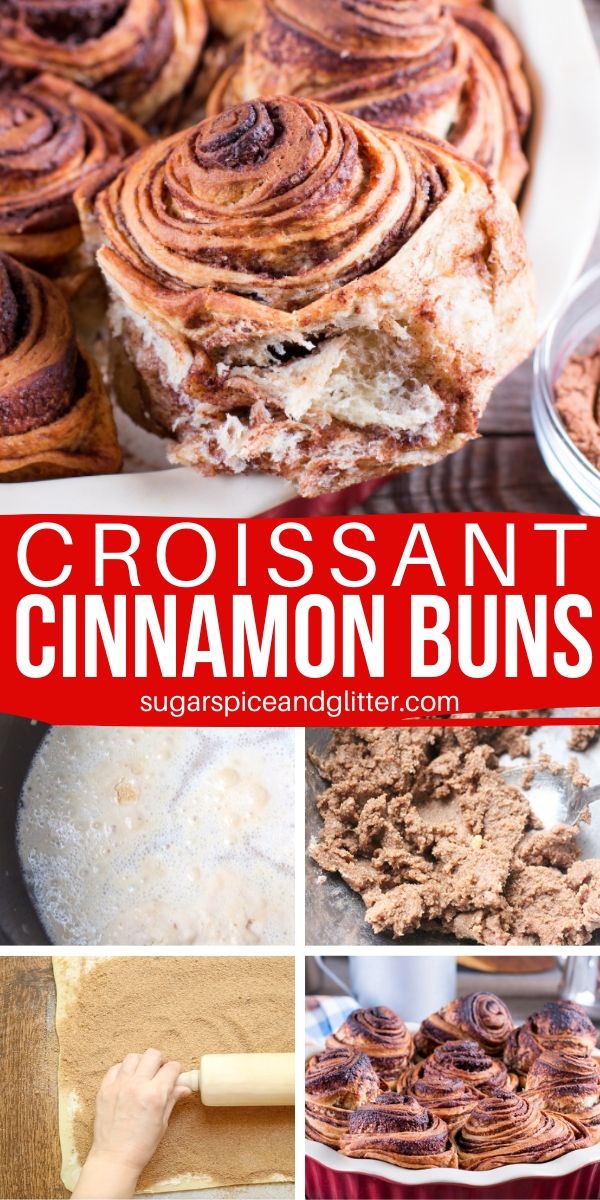Perfect flaky cinnamon buns with warming cinnamon-cardamom flavor, these Croissant Cinnamon Buns are a simple take on Swedish Cinnamon Rolls