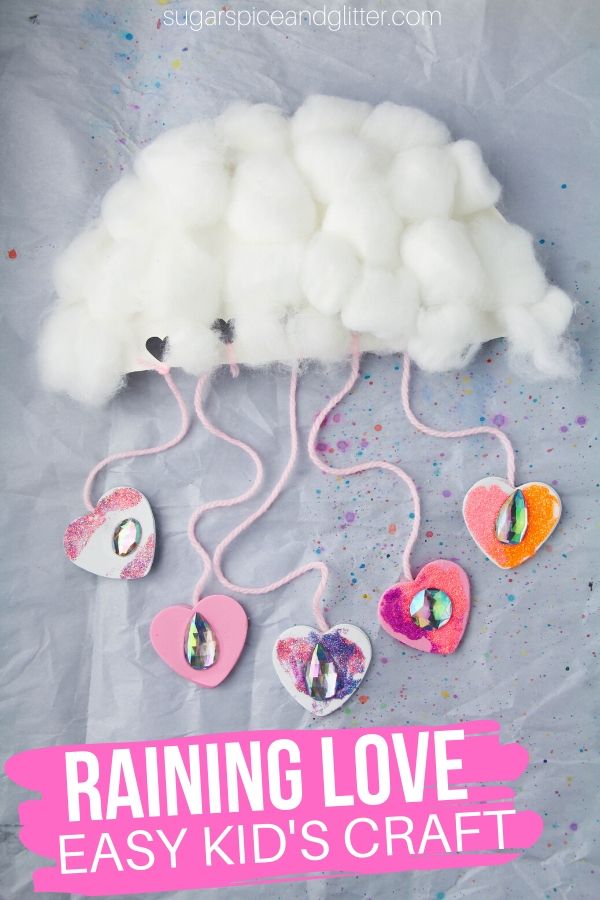 A super simple cloud craft for kids to shower their loved ones with affection - a great way to teach metaphor, too