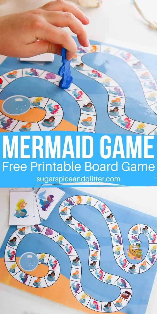 Grab your free printable download for this Mermaid Board Game, a fun underwater take on Candy Land perfect for the whole family!