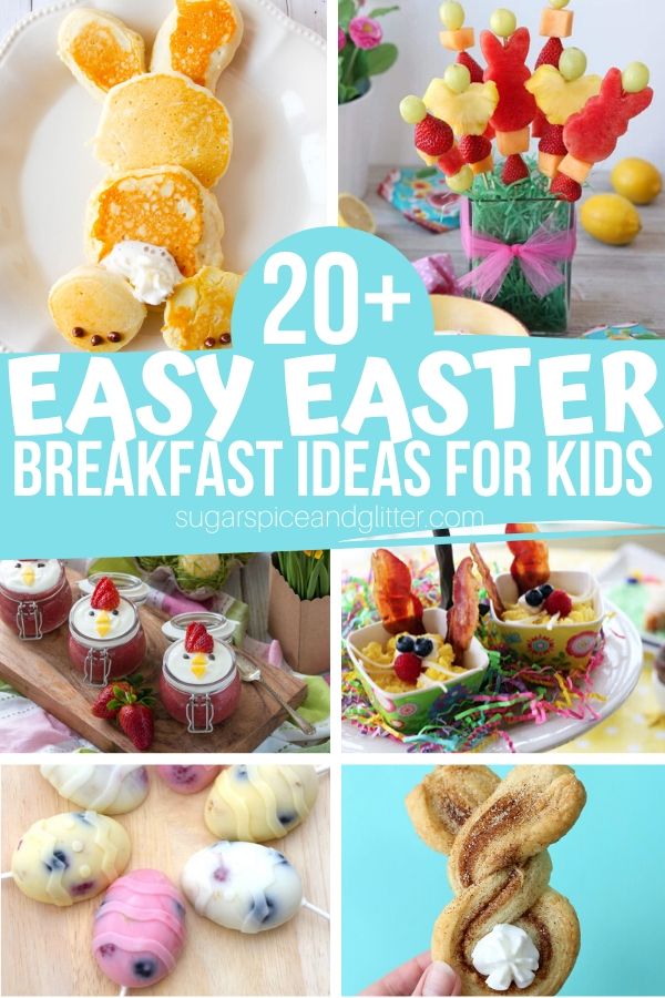 A collection of fun Easter Breakfast Ideas for kids that are simple enough for them to help make. Many of these would also work great for an Easter party